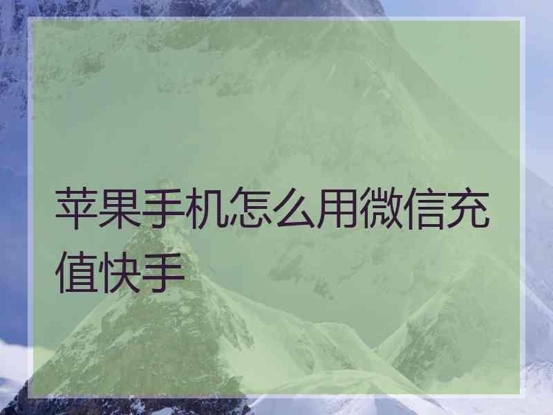 苹果手机怎么用微信充值快手