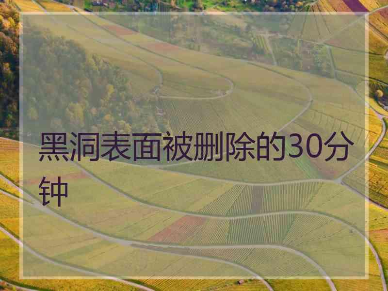 黑洞表面被删除的30分钟