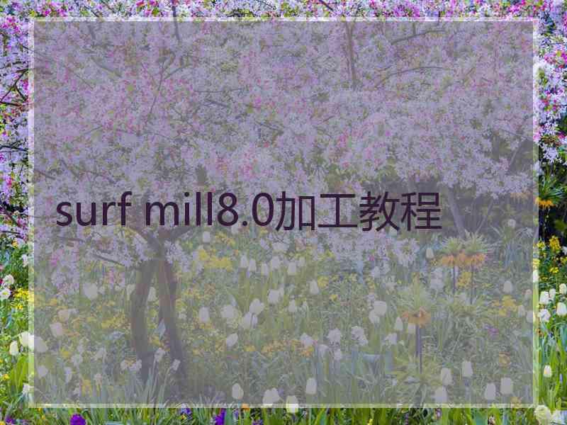 surf mill8.0加工教程