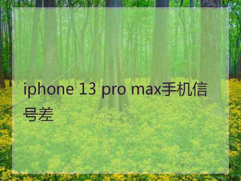 iphone 13 pro max手机信号差