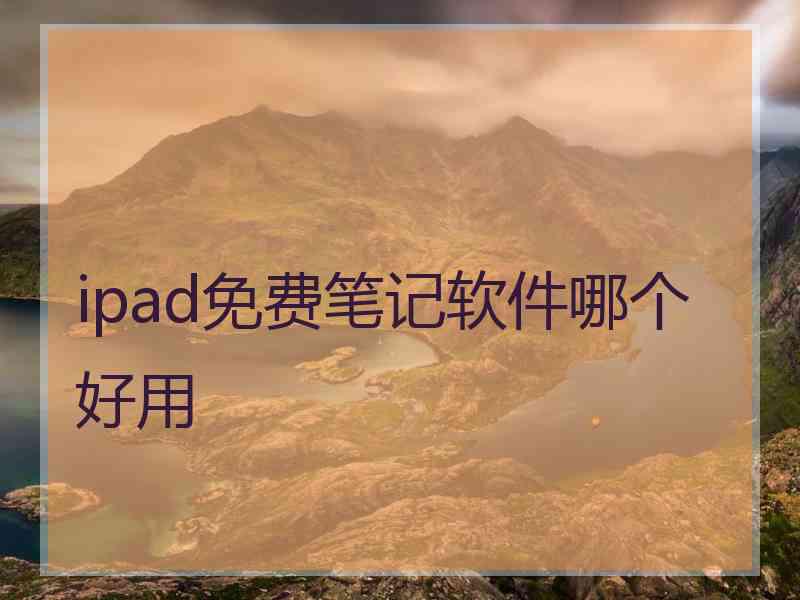 ipad免费笔记软件哪个好用