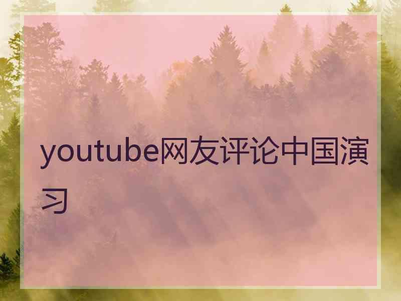 youtube网友评论中国演习