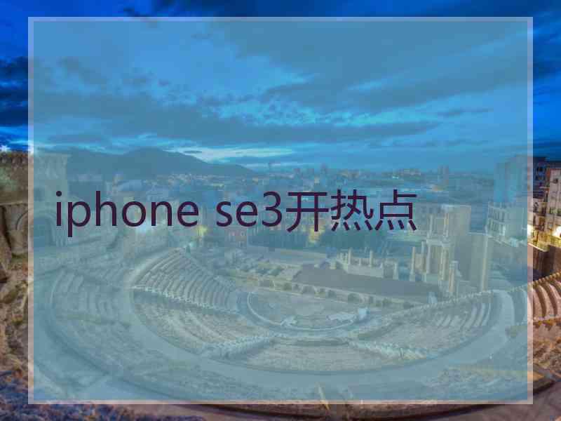 iphone se3开热点