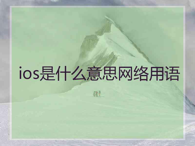 ios是什么意思网络用语