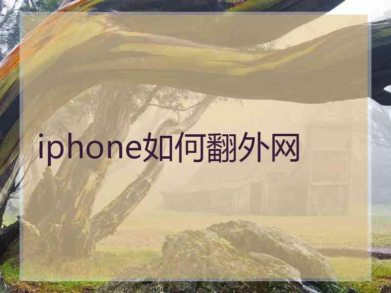 iphone如何翻外网