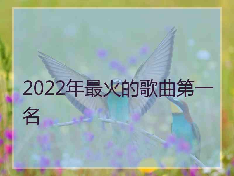 2022年最火的歌曲第一名