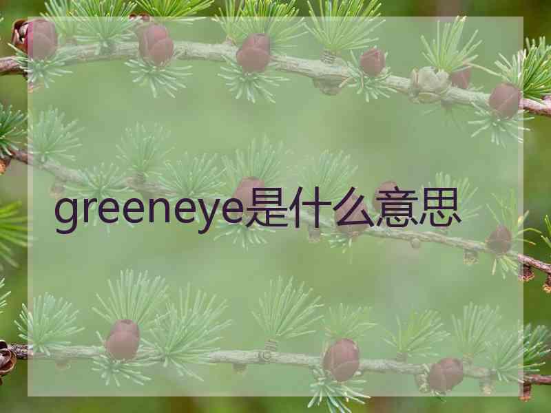 greeneye是什么意思