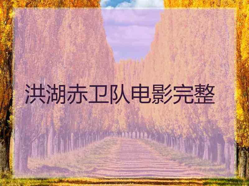 洪湖赤卫队电影完整