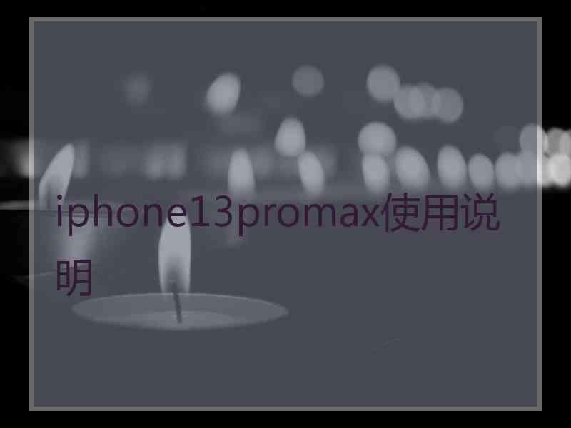 iphone13promax使用说明