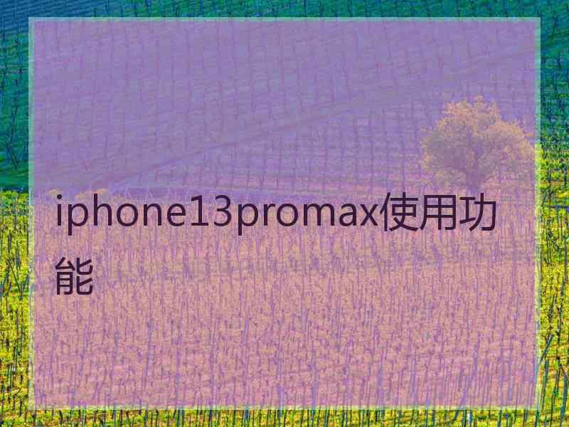 iphone13promax使用功能