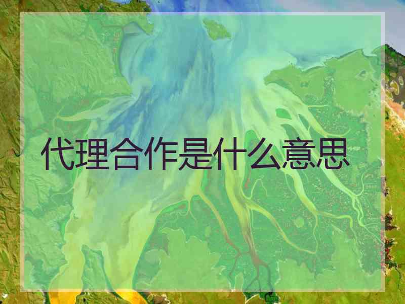 代理合作是什么意思