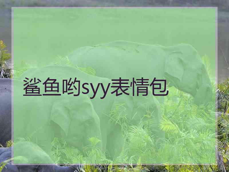 鲨鱼哟syy表情包