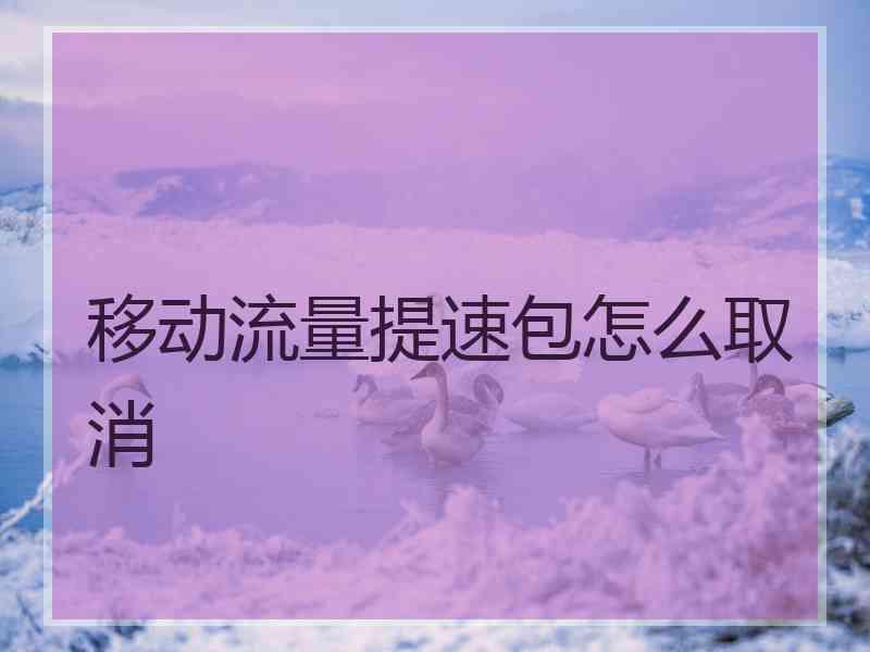 移动流量提速包怎么取消