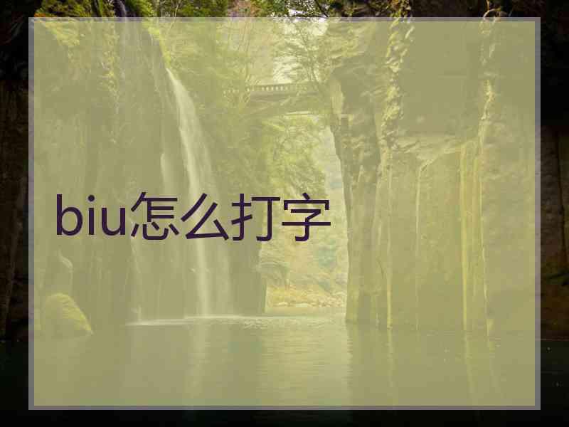 biu怎么打字