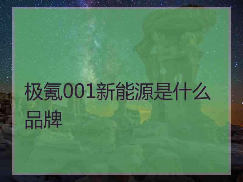 极氪001新能源是什么品牌