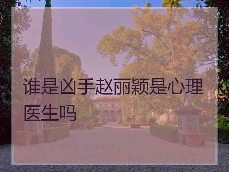 谁是凶手赵丽颖是心理医生吗