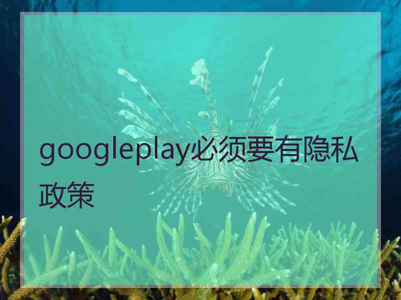 googleplay必须要有隐私政策