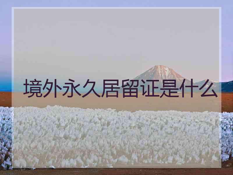 境外永久居留证是什么