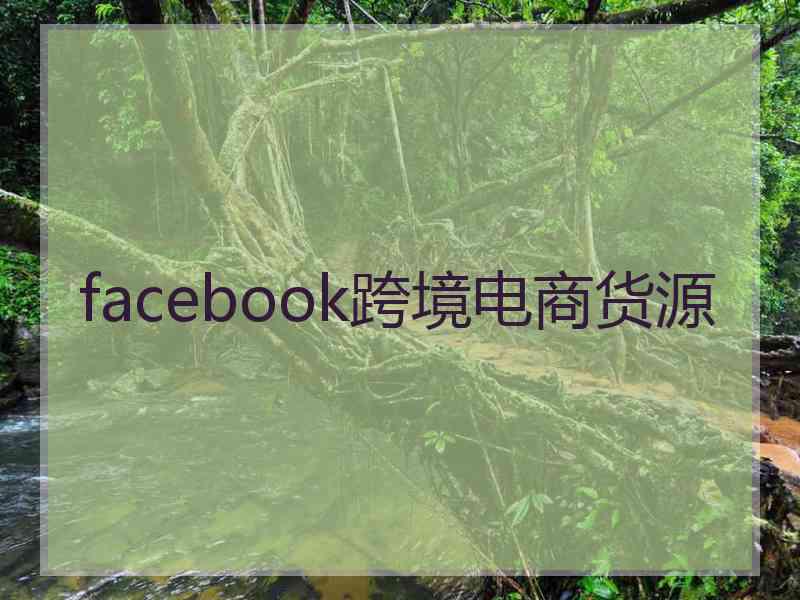 facebook跨境电商货源