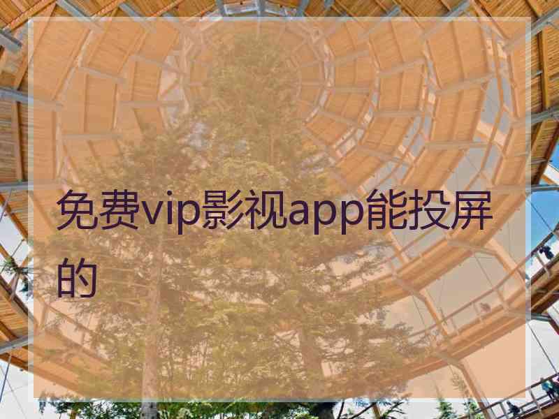 免费vip影视app能投屏的