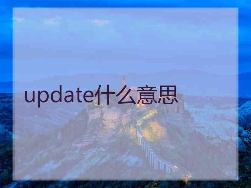 update什么意思