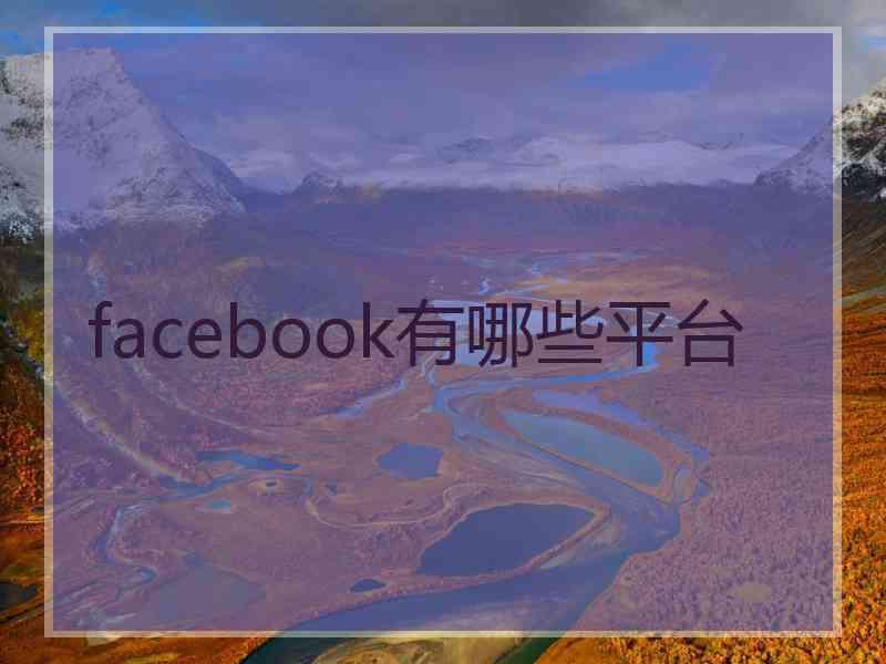 facebook有哪些平台