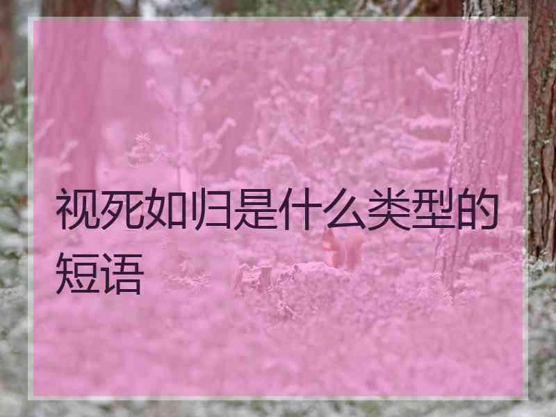 视死如归是什么类型的短语