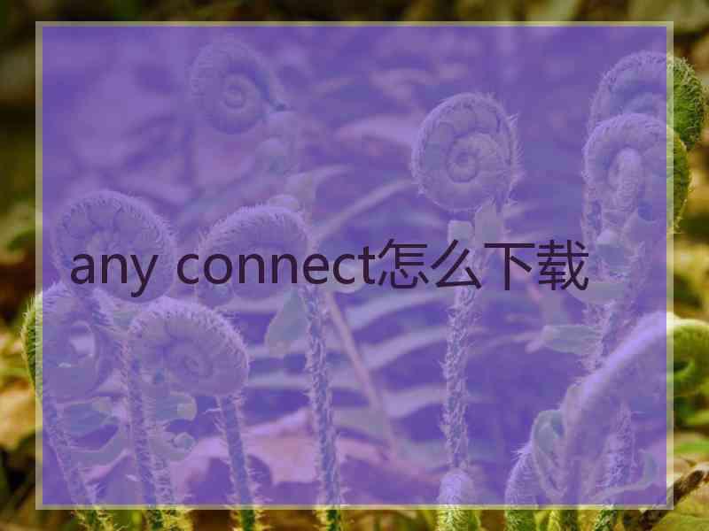 any connect怎么下载