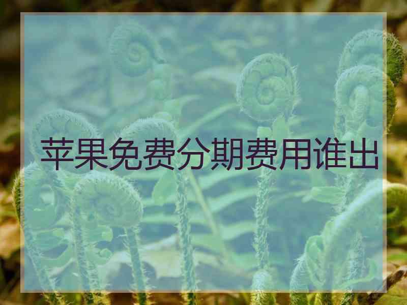 苹果免费分期费用谁出