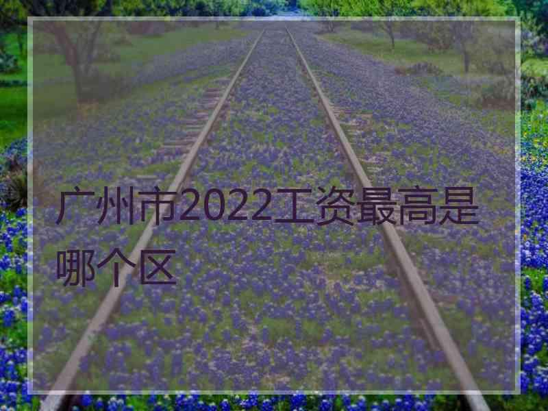 广州市2022工资最高是哪个区