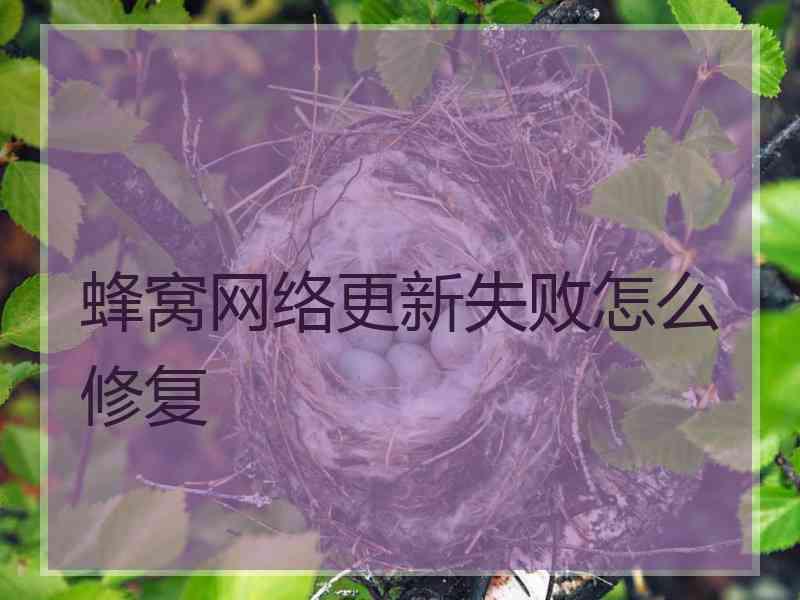 蜂窝网络更新失败怎么修复