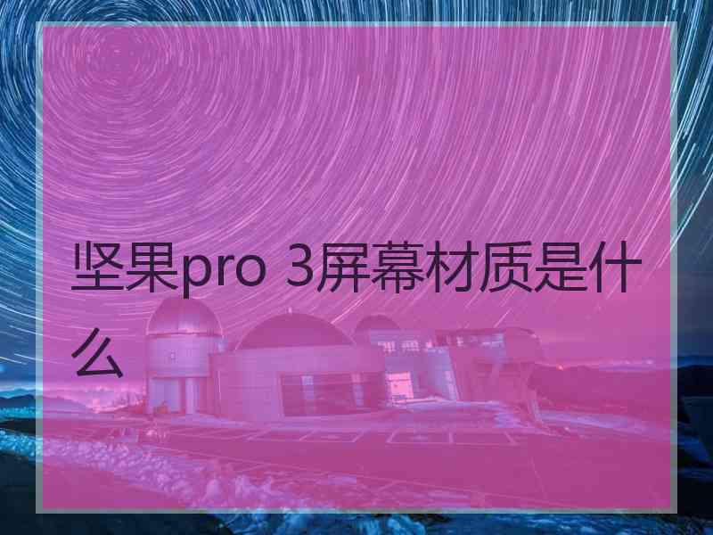 坚果pro 3屏幕材质是什么