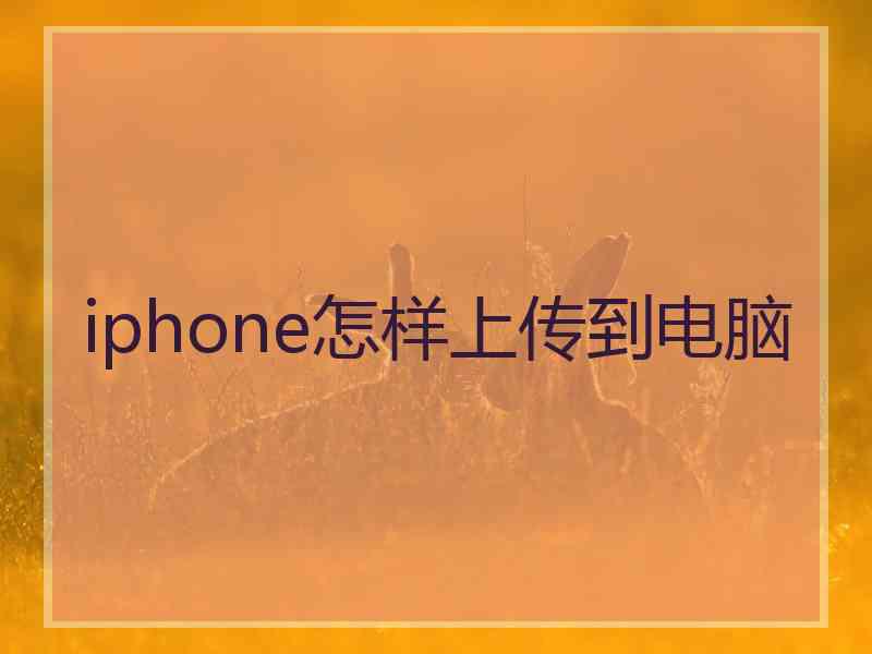 iphone怎样上传到电脑