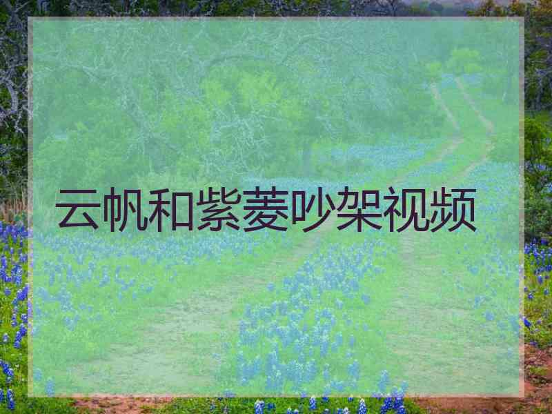 云帆和紫菱吵架视频