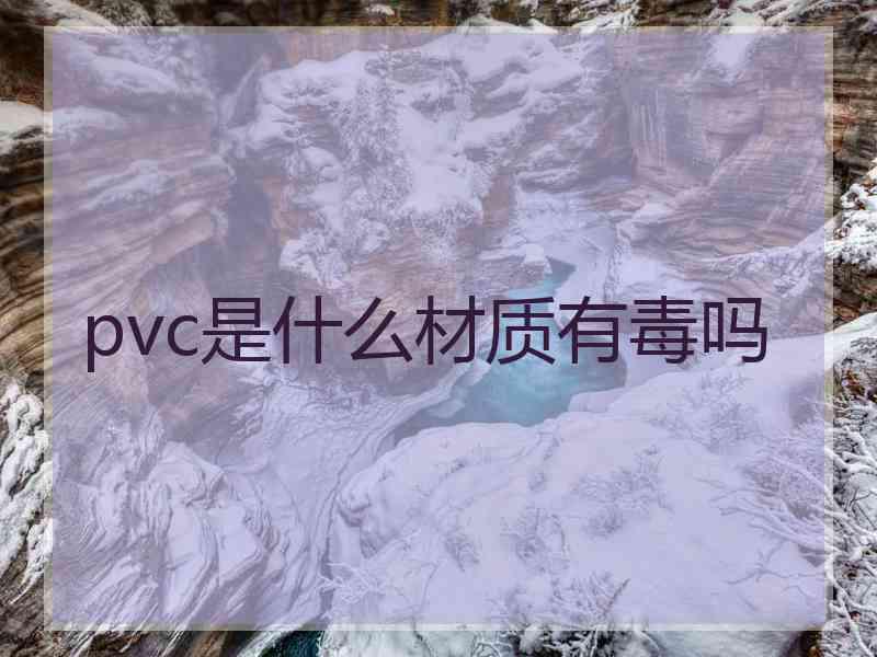 pvc是什么材质有毒吗