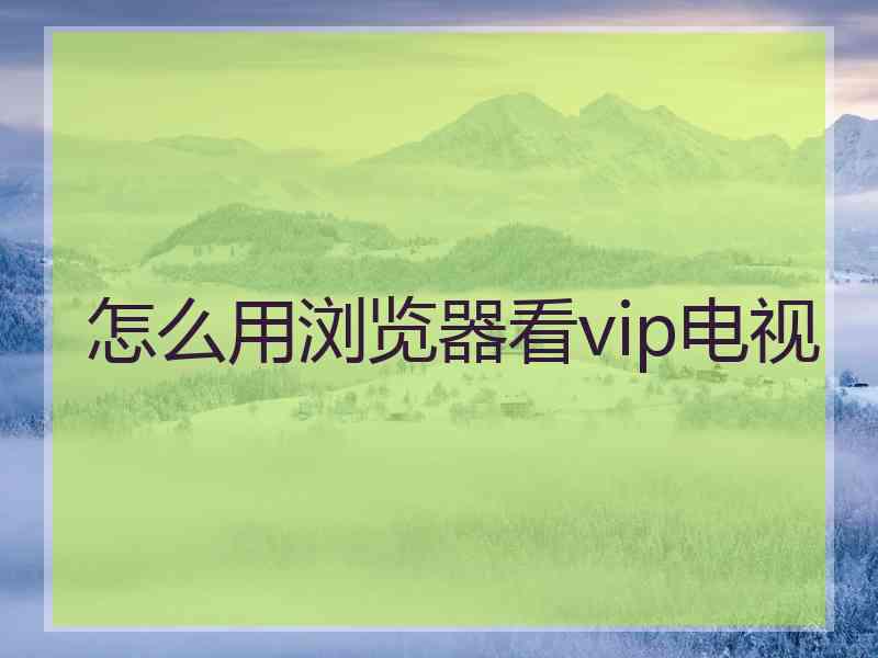 怎么用浏览器看vip电视