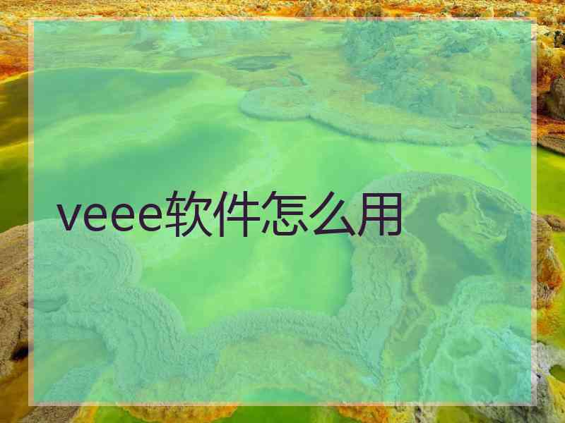 veee软件怎么用