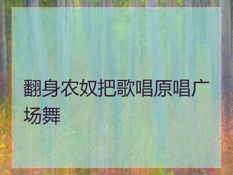 翻身农奴把歌唱原唱广场舞