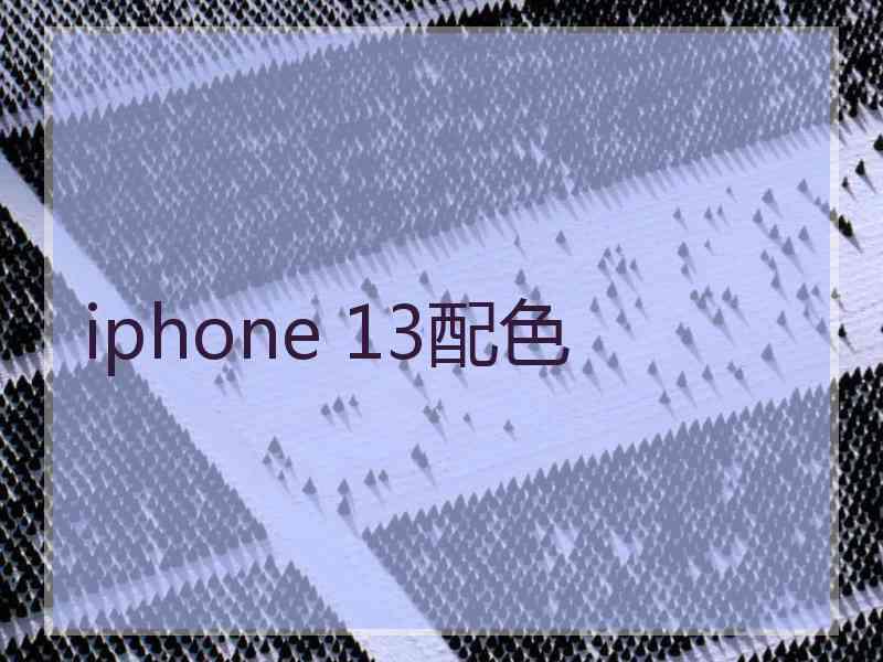 iphone 13配色