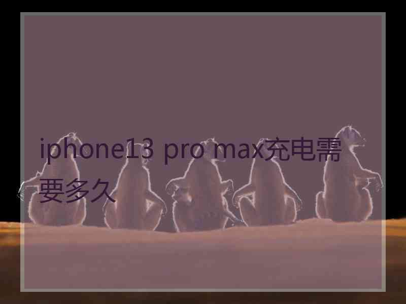 iphone13 pro max充电需要多久