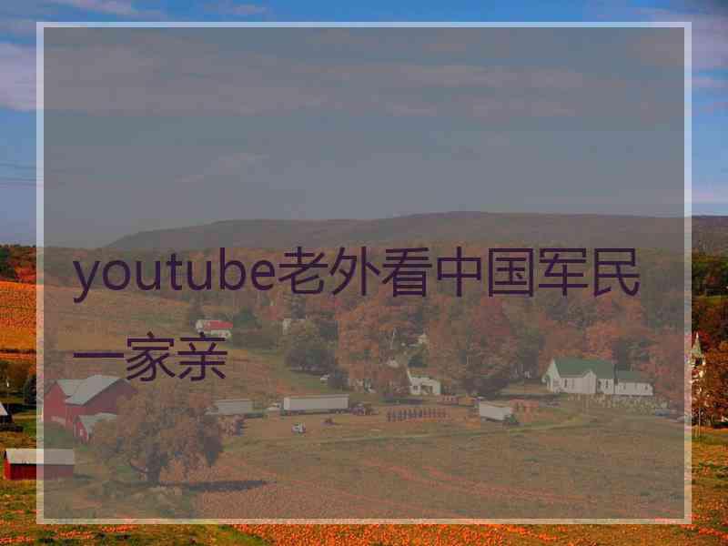 youtube老外看中国军民一家亲