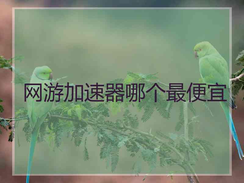 网游加速器哪个最便宜