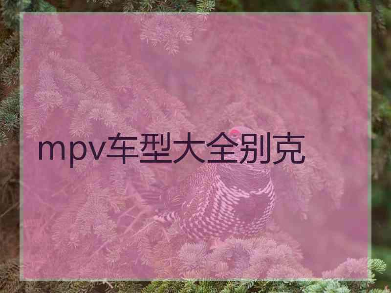 mpv车型大全别克