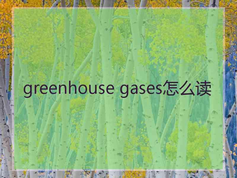 greenhouse gases怎么读