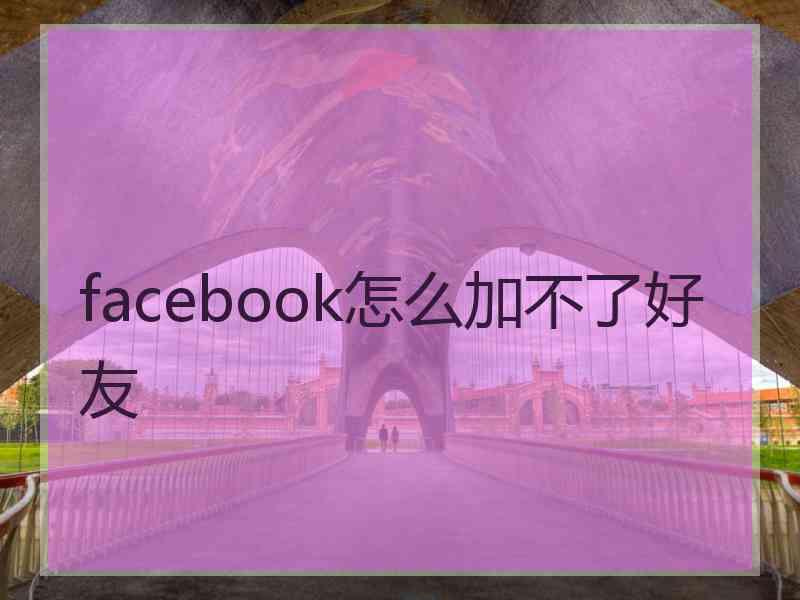 facebook怎么加不了好友