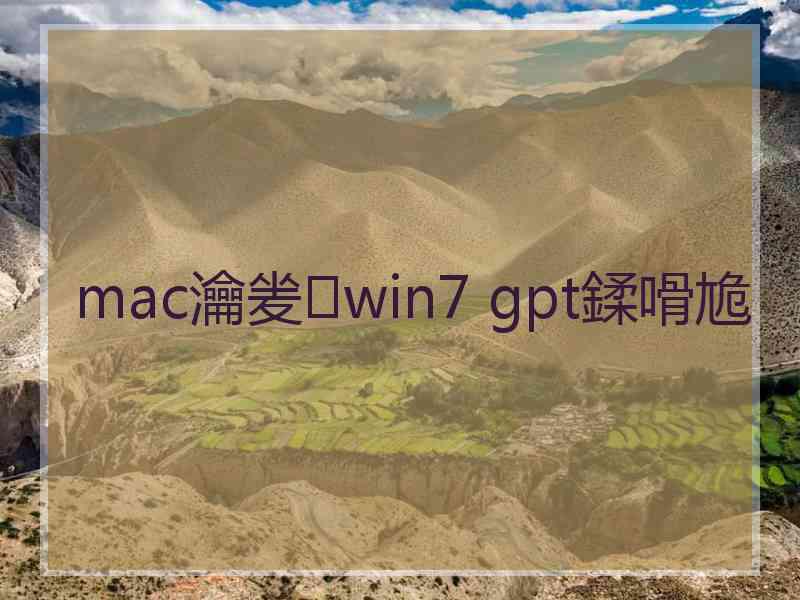 mac瀹夎win7 gpt鍒嗗尯