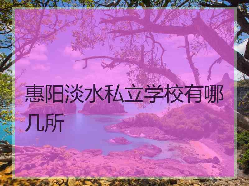 惠阳淡水私立学校有哪几所