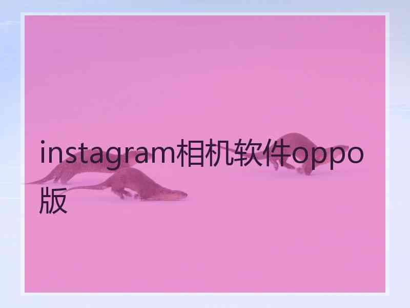 instagram相机软件oppo版