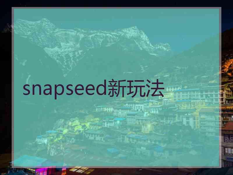 snapseed新玩法