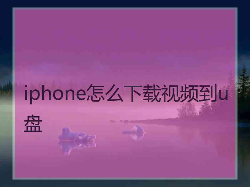 iphone怎么下载视频到u盘